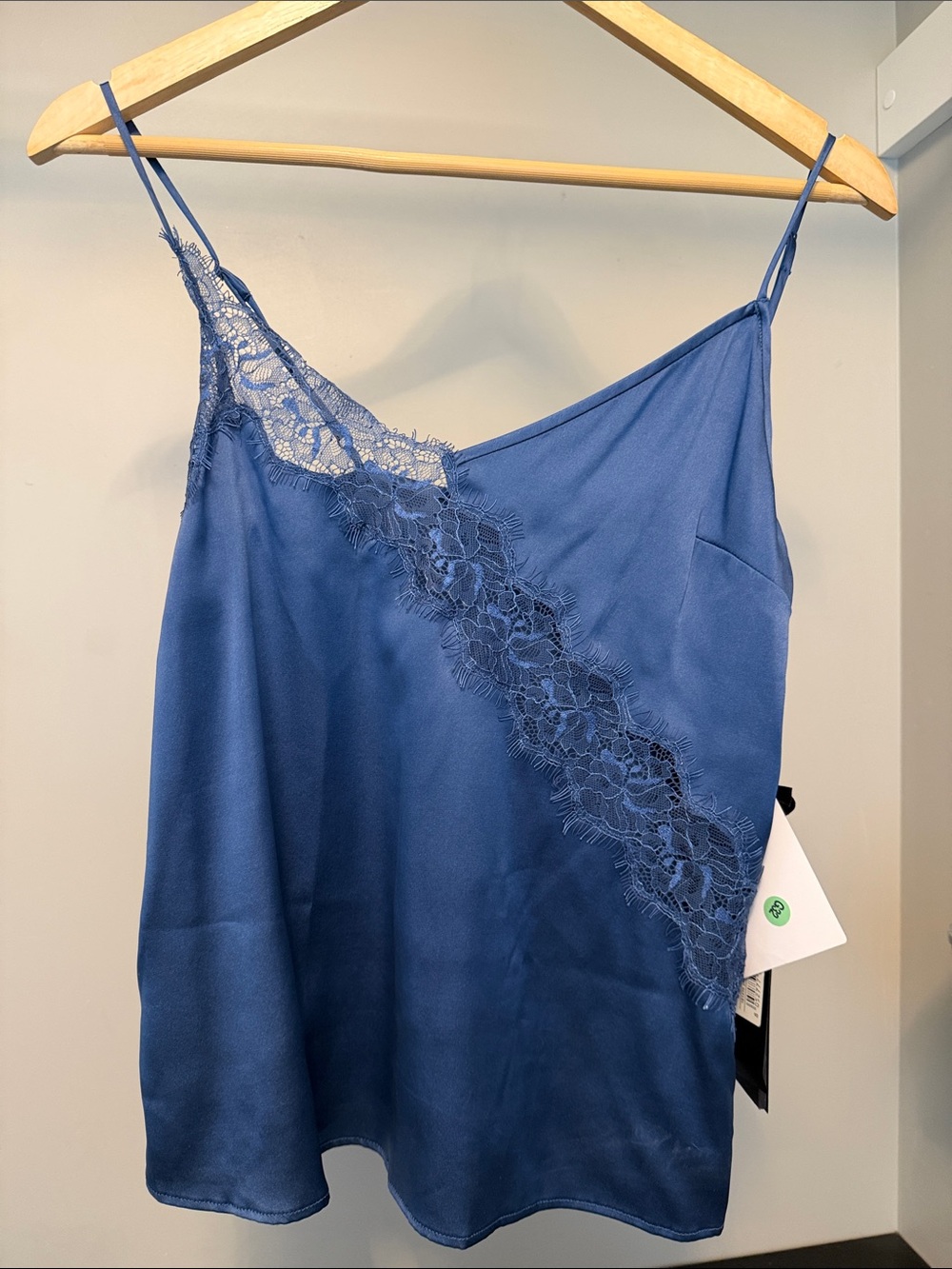 Pinko Navy Blue Satin Lace Lingerie Top
